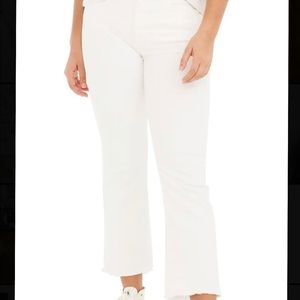 J Crew Demi Boot Cut Cropped Jeans White